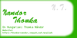 nandor thomka business card